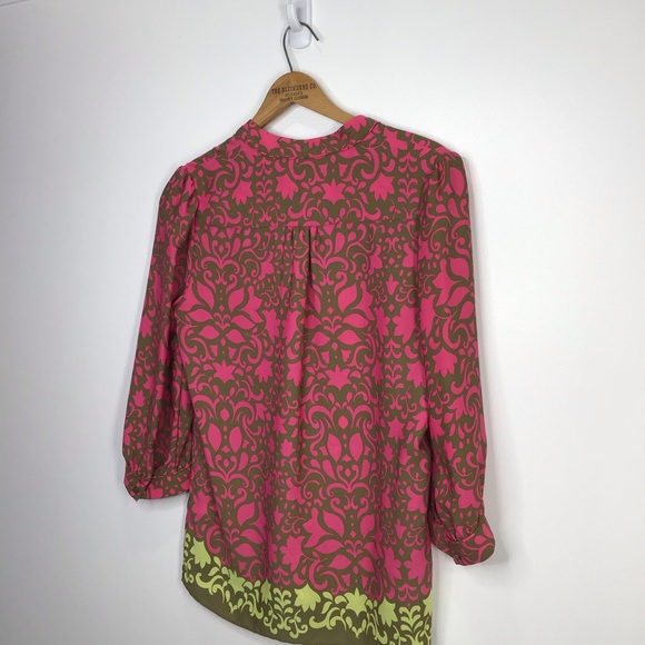 Banana Republic Pink Blouse 3/4 Sleeves buttons womens adult size Small - Picture 4 of 7